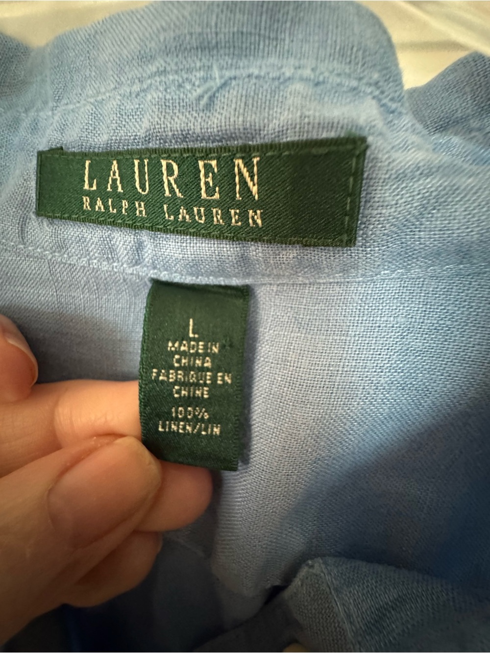 Ralph Lauren Sky Blue Linen Shirt - Lauren Label - Picture 3 of 3
